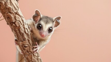 The Enchanting Smile of a Cheerful Sugar Glider Lights Up the Scene - obrazy, fototapety, plakaty