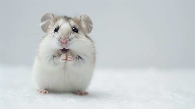 Smiling Chinese Hamster Shines on a Serene Background