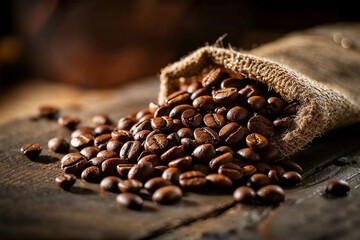 Aroma pur: Kaffeebohnen und frisch gebrühter Kaffee - obrazy, fototapety, plakaty