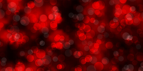 Dark Red vector background with bubbles.