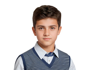 turkish boy student isolated on transparent/white background, cut out