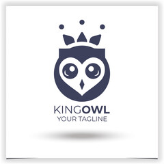 Vector king owl logo design template