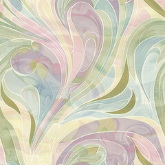 Fototapeta na wymiar A colorful abstract painting with a green and pink swirl