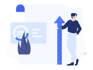 Marketing planning business characters flat vector concept operation hand drawn illustration
