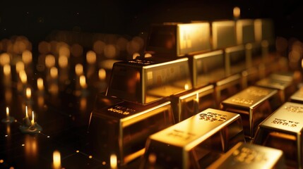 Investment growth concept with price of gold on gold market graph background: Candle stick graph chart of gold market investment trading.