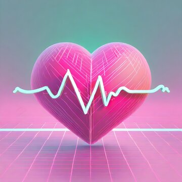 Icono de corazón y electrocardiograma