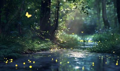 Fototapeta na wymiar light in the forest-generative ai