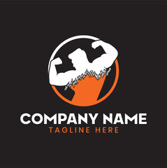 Bodybuilder Logo Template. Sport Label, Gym Badge, Fitness Logo Design