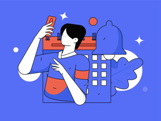 Notification announcement vector creative flat hand drawn illustration
