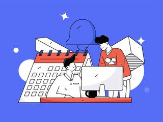 Notification announcement vector creative flat hand drawn illustration
