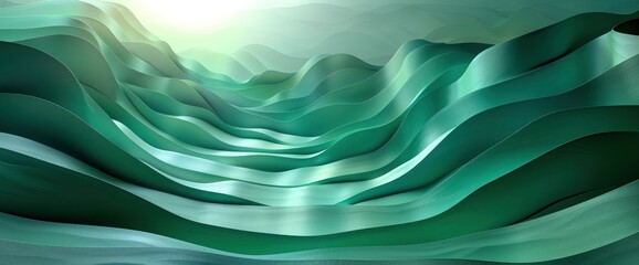 Abstract Green Gradient Papercut Geometric, Wallpapers Background