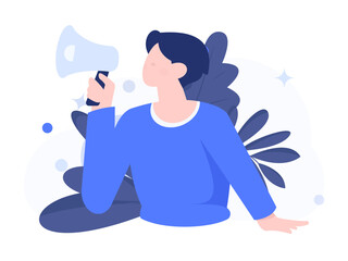 Notification announcement vector creative flat hand drawn illustration
