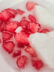 Crispy Tubtim Dessert with coconut milk