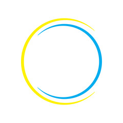 Circle with two color element icon