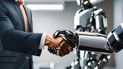 AI, technology, AI technology, AI world, robot, robotics, hand, metal, AI era, AI background, AI wallpaper, HD ,handshake