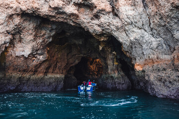 sailing through sea caves