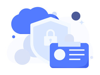 Obraz premium Business network security character flat vector concept operation hand drawn illustration 