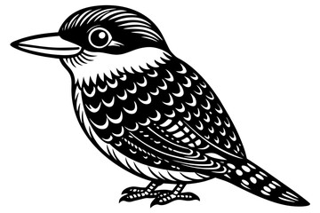 puffbird silhouette vector illustration