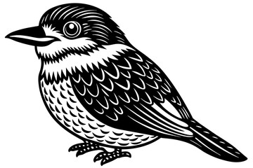 puffbird silhouette vector illustration