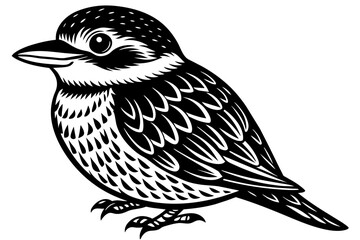 puffbird silhouette vector illustration