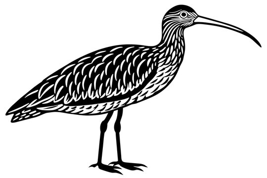 recommend clip art: curlew silhouette vector illustration