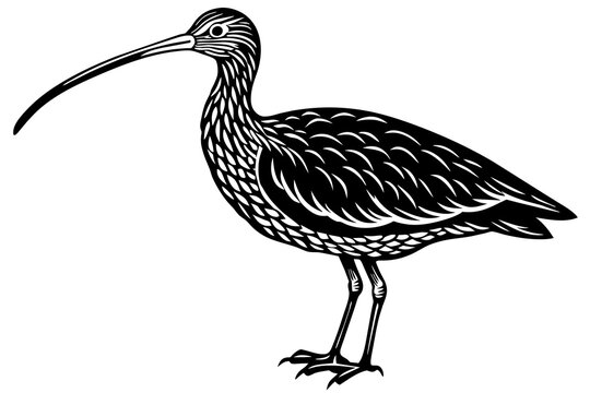 recommend clip art: curlew silhouette vector illustration
