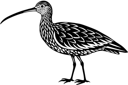 recommend clip art: curlew silhouette vector illustration