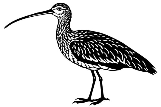 recommend clip art: curlew silhouette vector illustration