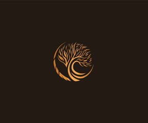 masculine tree logo design template