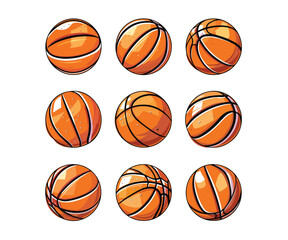set of basket ball logo illustration