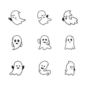 cute ghost Vector icon design illustration