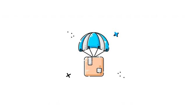 animation delivery by parachute