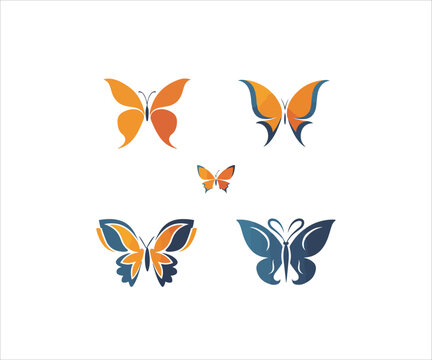 butterfly set logo design