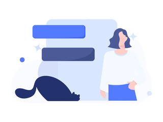 Invite friends to conduct questionnaire flat vector concept operation hand drawn illustration
