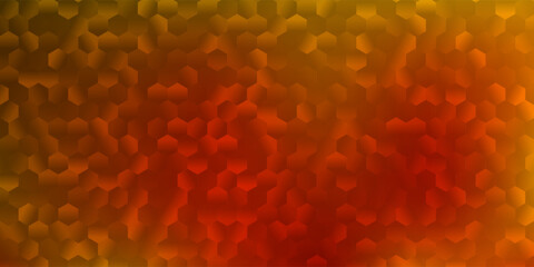 Dark yellow vector background with hexagonal shapes.