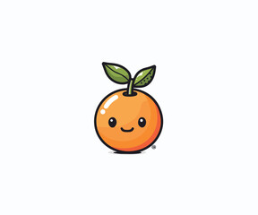 orange fruit mascot logo design