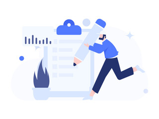 Invite friends to conduct questionnaire flat vector concept operation hand drawn illustration
