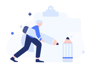 Invite friends to conduct questionnaire flat vector concept operation hand drawn illustration
