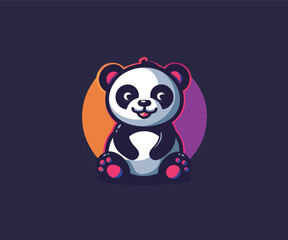 panda mascot logo design illustration