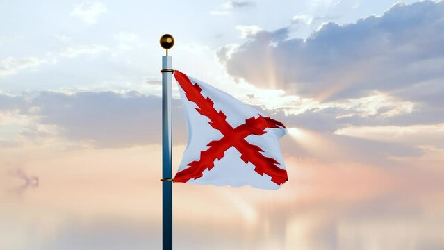 Bandera del Imperio Espa&ntilde;ol ondeando