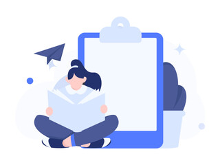 Invite friends to conduct questionnaire flat vector concept operation hand drawn illustration
