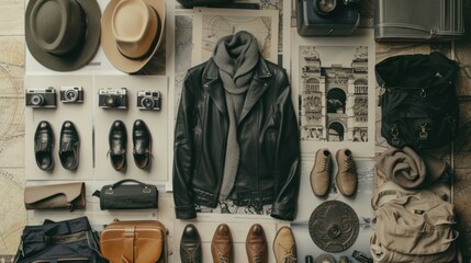 A capsule wardrobe for the minimalist traveler, consisting of versatile, interchangeable pieces 