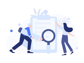 Invite friends to conduct questionnaire flat vector concept operation hand drawn illustration
