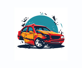 car cartoon logo illustration