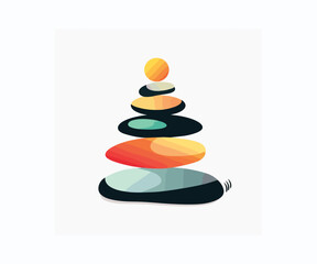 stacked stone logo design template