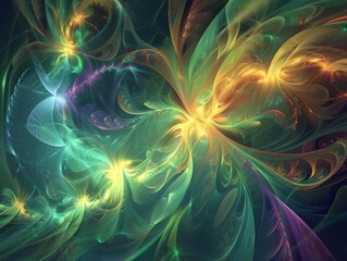 Obraz premium Luminous Abstract Pattern with Intricate Swirls and Flows