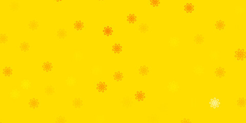 Light Yellow vector natural layout with flowers.