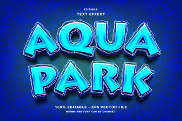 Aqua Park 3d Editable Text Effect Template Style Premium Vector