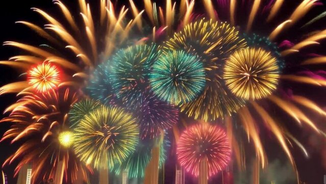 Night Sky Fireworks Celebration