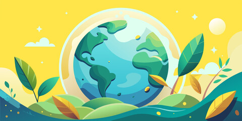 Fototapeta na wymiar Heal the Planet: Vibrant word Earth Day Vector Art